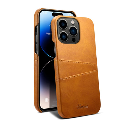 For iPhone 14 Pro Max Suteni Calf Texture Card Slots Phone Case (Khaki) - iPhone 14 Pro Max Cases by Suteni | Online Shopping UK | buy2fix