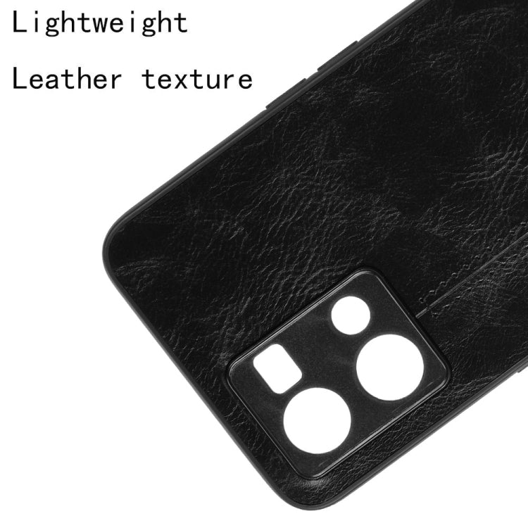 For OPPO Reno7 4G Sewing Cow Pattern Skin PC + PU + TPU Case(Black) by buy2fix