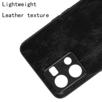 For OPPO Reno7 4G Sewing Cow Pattern Skin PC + PU + TPU Case(Black) by buy2fix