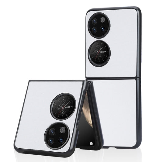 For Huawei P50 Pocket Plain Skin Litchi Texture Phone Case(White) by buy2fix