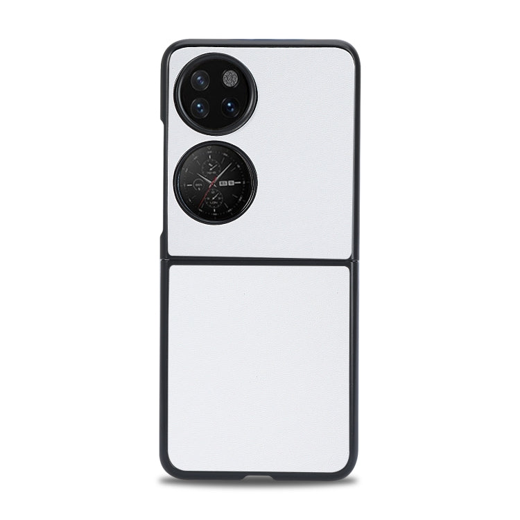 For Huawei P50 Pocket Plain Skin Litchi Texture Phone Case(White) by buy2fix