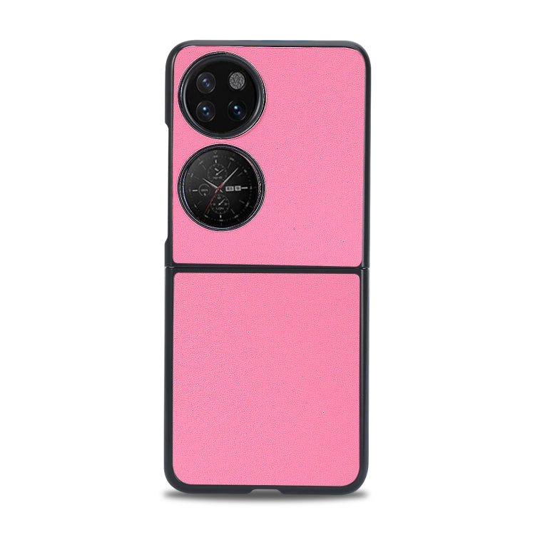 For Huawei P50 Pocket Plain Skin Litchi Texture Phone Case(Pink) by buy2fix
