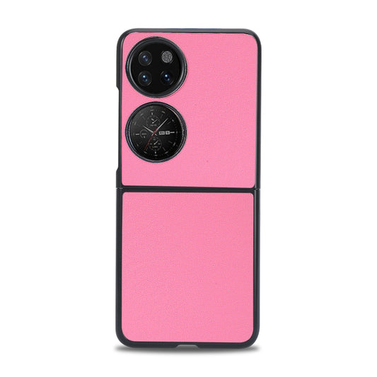 For Huawei P50 Pocket Plain Skin Litchi Texture Phone Case(Pink) by buy2fix