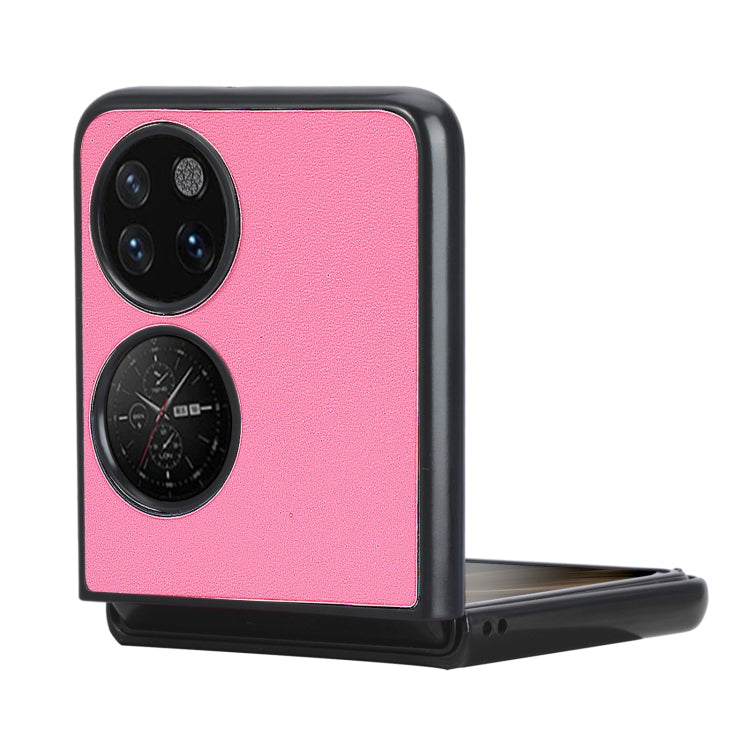 For Huawei P50 Pocket Plain Skin Litchi Texture Phone Case(Pink) by buy2fix