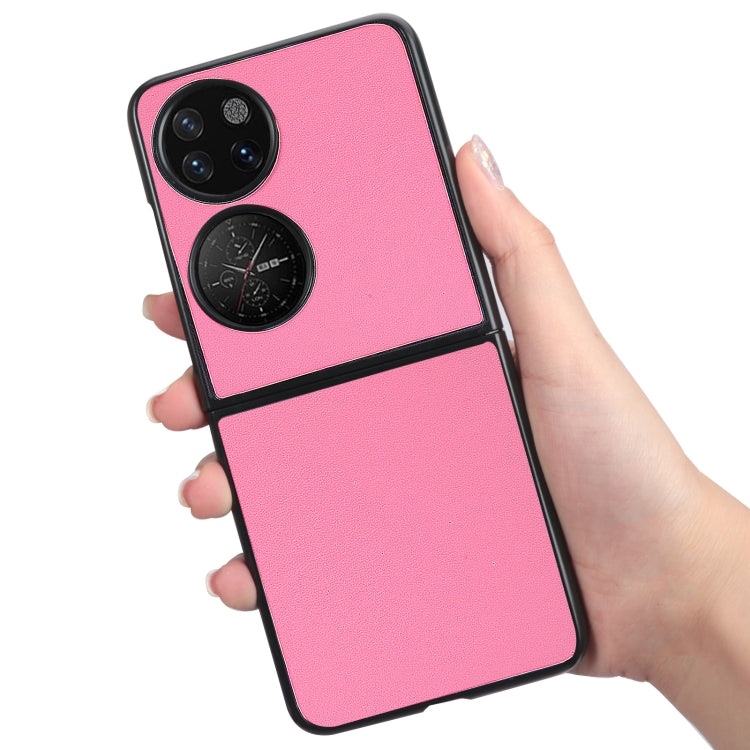 For Huawei P50 Pocket Plain Skin Litchi Texture Phone Case(Pink) by buy2fix
