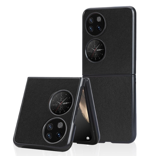 For Huawei P50 Pocket Plain Skin Litchi Texture Phone Case(Black) by buy2fix