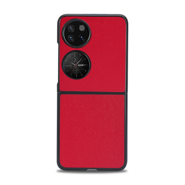 For Huawei P50 Pocket Plain Skin Litchi Texture Phone Case(Red) by buy2fix