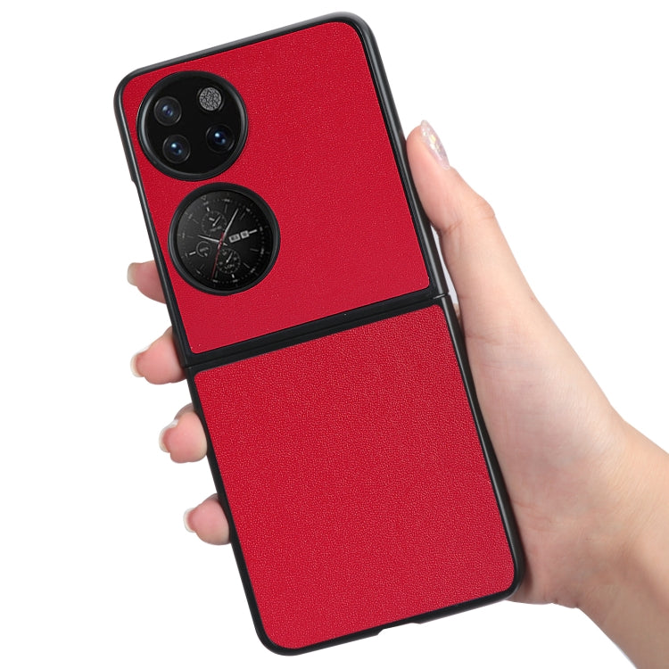 For Huawei P50 Pocket Plain Skin Litchi Texture Phone Case(Red) by buy2fix