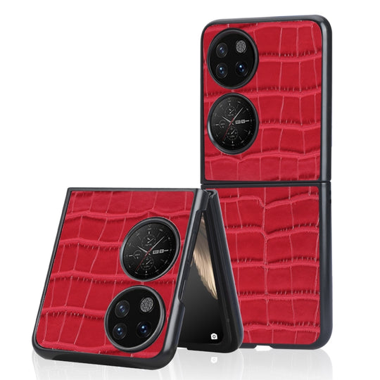 For Huawei P50 Pocket Bamboo Texture Phone Case(Red)