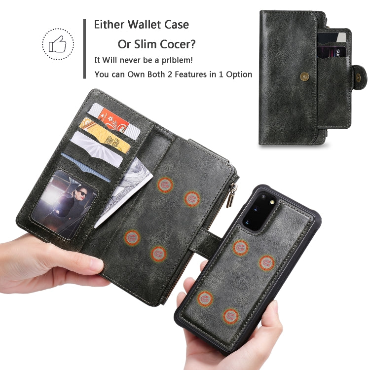For Galaxy S20 Multifunctional Retro Detachable Magnetic Horizontal Flip Leather Case with Card Slots & Holder & Wallet & Photo Frame(Dark Grey) - Galaxy Phone Cases by buy2fix | Online Shopping UK | buy2fix