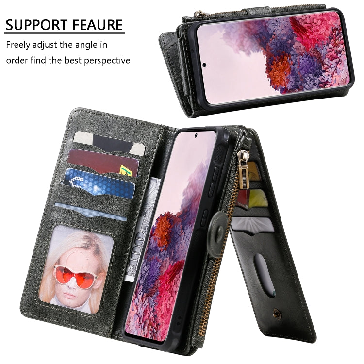 For Galaxy S20 Multifunctional Retro Detachable Magnetic Horizontal Flip Leather Case with Card Slots & Holder & Wallet & Photo Frame(Dark Grey) - Galaxy Phone Cases by buy2fix | Online Shopping UK | buy2fix