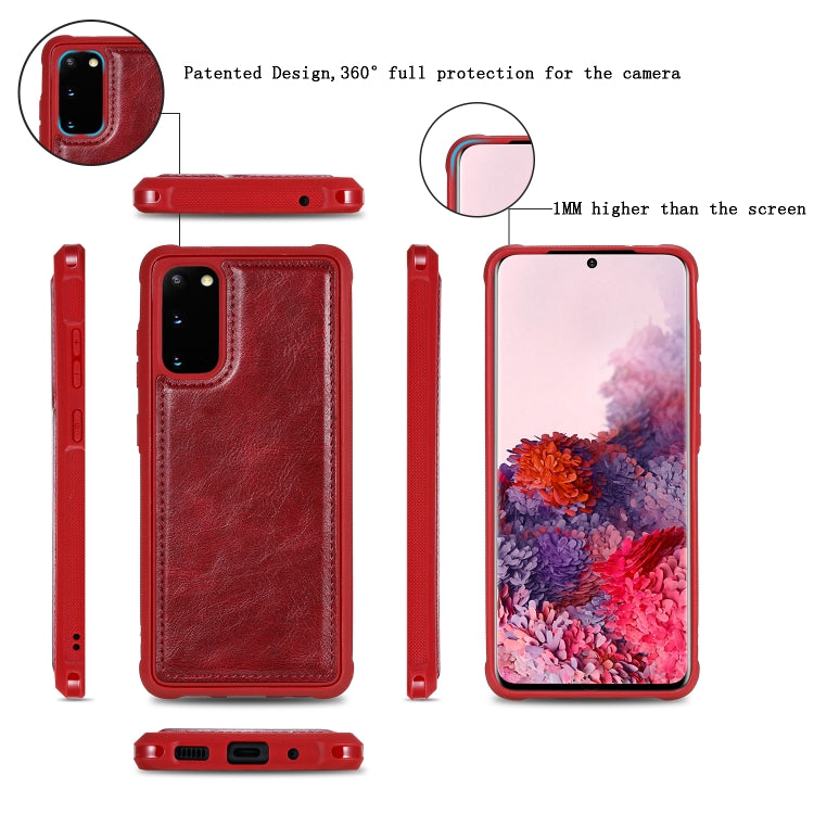 For Galaxy S20 Multifunctional Retro Detachable Magnetic Horizontal Flip Leather Case with Card Slots & Holder & Wallet & Photo Frame(Red) - Galaxy Phone Cases by buy2fix | Online Shopping UK | buy2fix