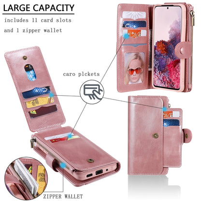 For Galaxy S20 Multifunctional Retro Detachable Magnetic Horizontal Flip Leather Case with Card Slots & Holder & Wallet & Photo Frame(Pink) - Galaxy Phone Cases by buy2fix | Online Shopping UK | buy2fix