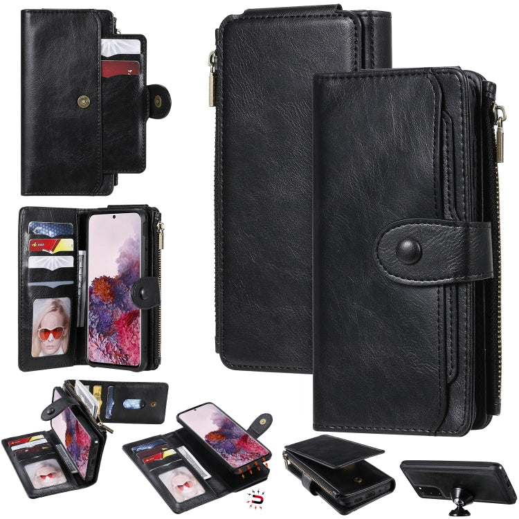 For Galaxy S20 Multifunctional Retro Detachable Magnetic Horizontal Flip Leather Case with Card Slots & Holder & Wallet & Photo Frame(Black) - Galaxy Phone Cases by buy2fix | Online Shopping UK | buy2fix