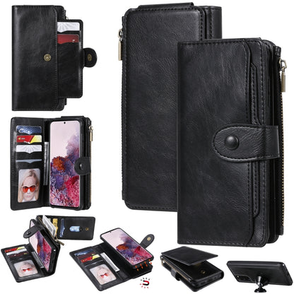 For Galaxy S20 Multifunctional Retro Detachable Magnetic Horizontal Flip Leather Case with Card Slots & Holder & Wallet & Photo Frame(Black) - Galaxy Phone Cases by buy2fix | Online Shopping UK | buy2fix