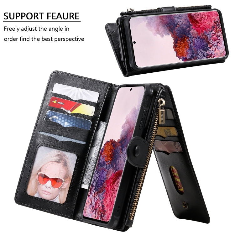 For Galaxy S20 Multifunctional Retro Detachable Magnetic Horizontal Flip Leather Case with Card Slots & Holder & Wallet & Photo Frame(Black) - Galaxy Phone Cases by buy2fix | Online Shopping UK | buy2fix