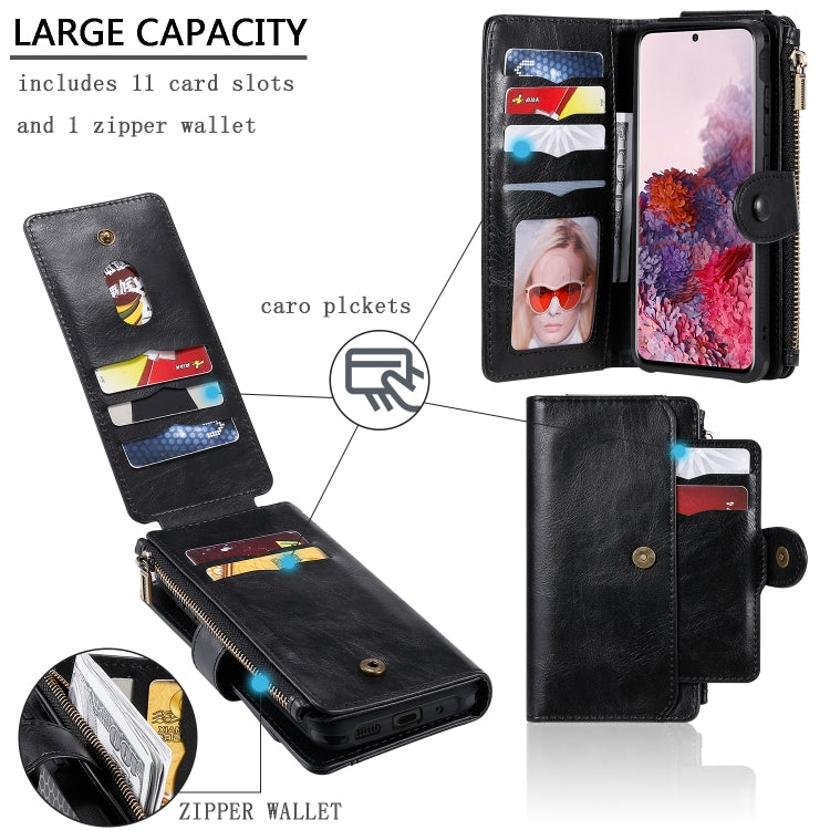 For Galaxy S20 Multifunctional Retro Detachable Magnetic Horizontal Flip Leather Case with Card Slots & Holder & Wallet & Photo Frame(Black) - Galaxy Phone Cases by buy2fix | Online Shopping UK | buy2fix