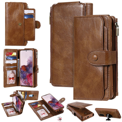 For Galaxy S20 Multifunctional Retro Detachable Magnetic Horizontal Flip Leather Case with Card Slots & Holder & Wallet & Photo Frame(Brown) - Galaxy Phone Cases by buy2fix | Online Shopping UK | buy2fix