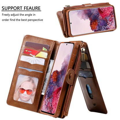 For Galaxy S20 Multifunctional Retro Detachable Magnetic Horizontal Flip Leather Case with Card Slots & Holder & Wallet & Photo Frame(Brown) - Galaxy Phone Cases by buy2fix | Online Shopping UK | buy2fix