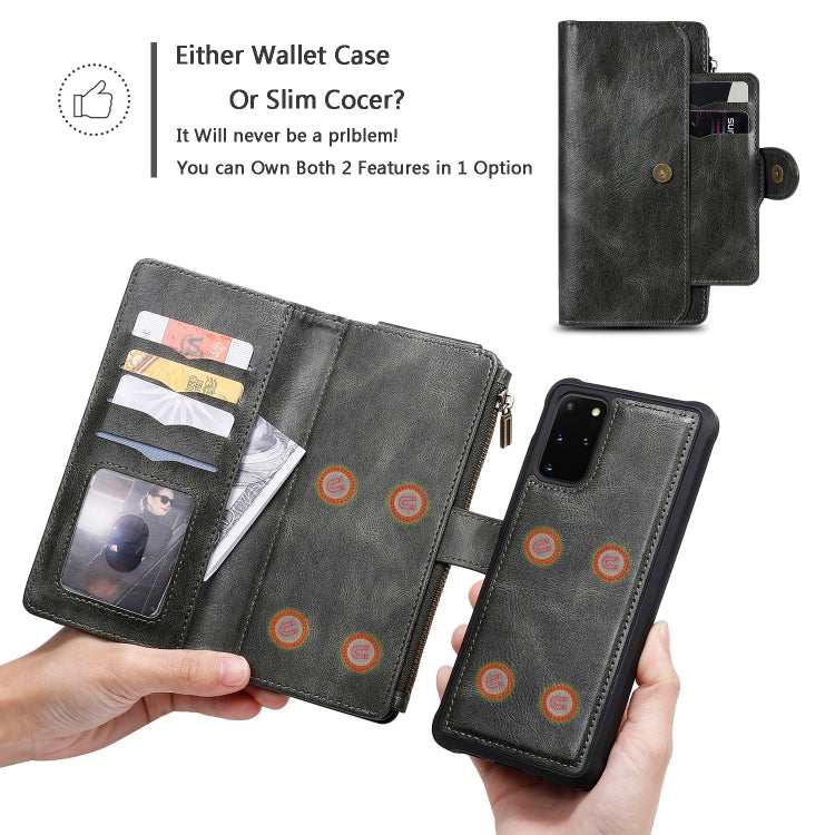 For Galaxy S20 Plus Multifunctional Retro Detachable Magnetic Horizontal Flip Leather Case with Card Slots & Holder & Wallet & Photo Frame(Dark Grey) - Galaxy Phone Cases by buy2fix | Online Shopping UK | buy2fix