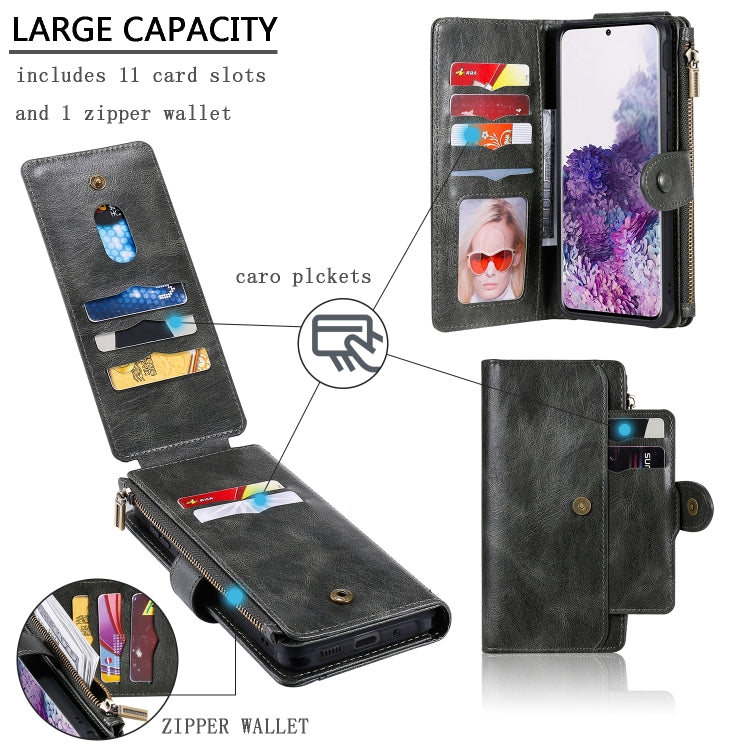 For Galaxy S20 Plus Multifunctional Retro Detachable Magnetic Horizontal Flip Leather Case with Card Slots & Holder & Wallet & Photo Frame(Dark Grey) - Galaxy Phone Cases by buy2fix | Online Shopping UK | buy2fix