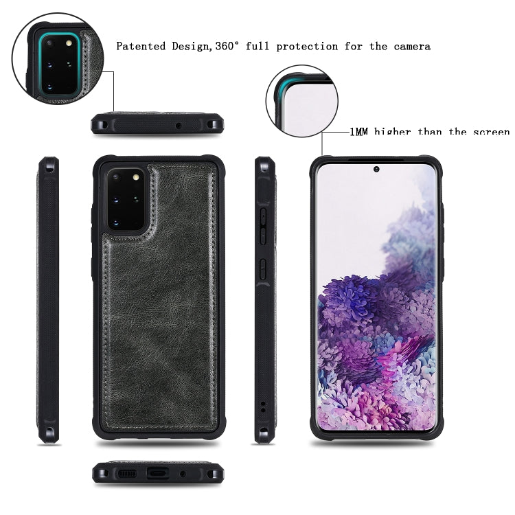 For Galaxy S20 Plus Multifunctional Retro Detachable Magnetic Horizontal Flip Leather Case with Card Slots & Holder & Wallet & Photo Frame(Black) - Galaxy Phone Cases by buy2fix | Online Shopping UK | buy2fix