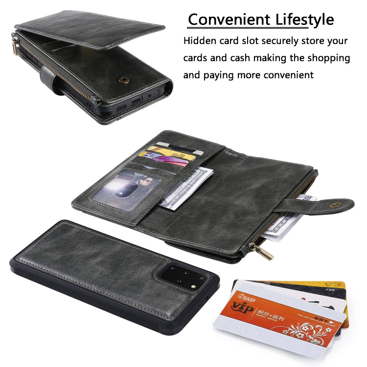 For Galaxy S20 Plus Multifunctional Retro Detachable Magnetic Horizontal Flip Leather Case with Card Slots & Holder & Wallet & Photo Frame(Black) - Galaxy Phone Cases by buy2fix | Online Shopping UK | buy2fix