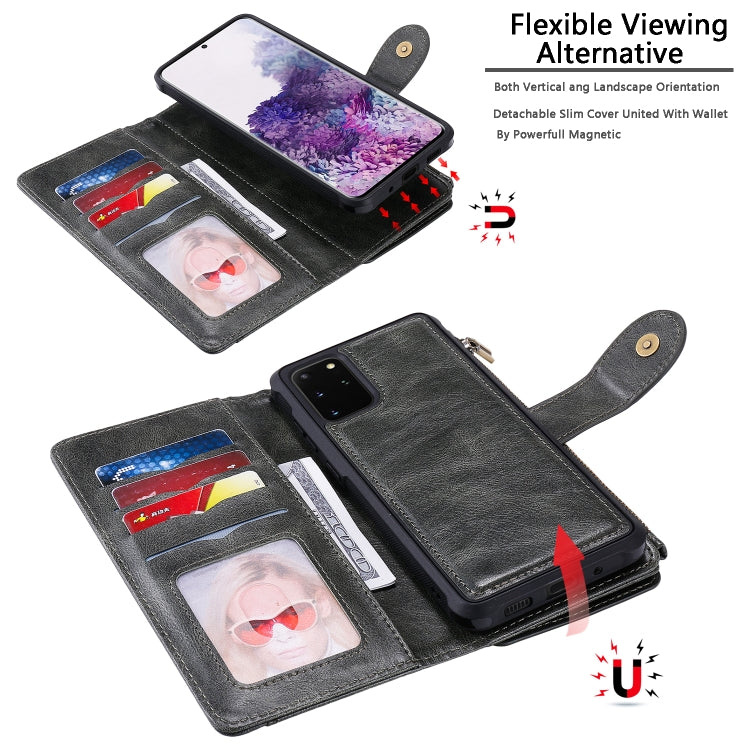 For Galaxy S20 Plus Multifunctional Retro Detachable Magnetic Horizontal Flip Leather Case with Card Slots & Holder & Wallet & Photo Frame(Black) - Galaxy Phone Cases by buy2fix | Online Shopping UK | buy2fix