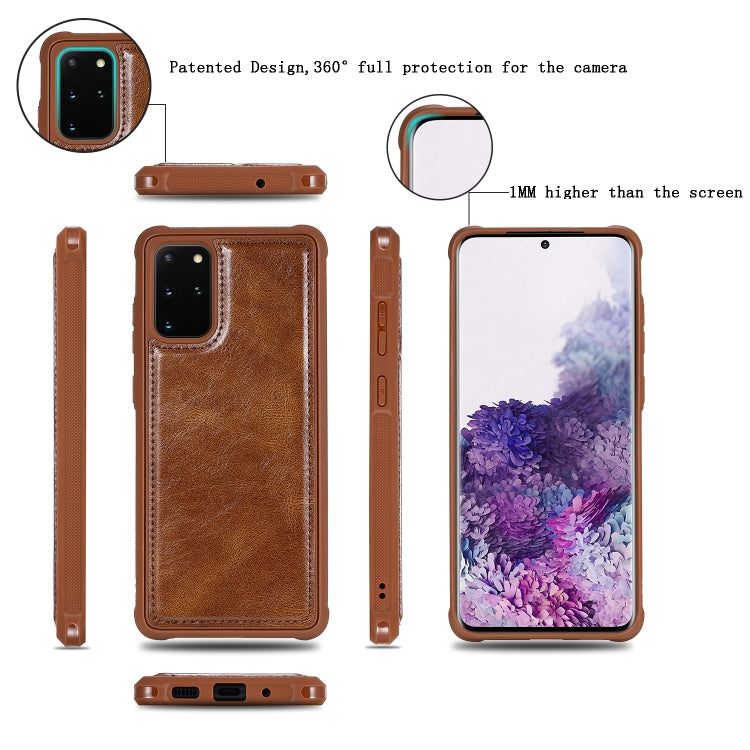 For Galaxy S20 Plus Multifunctional Retro Detachable Magnetic Horizontal Flip Leather Case with Card Slots & Holder & Wallet & Photo Frame(Brown) - Galaxy Phone Cases by buy2fix | Online Shopping UK | buy2fix