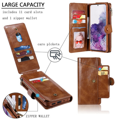 For Galaxy S20 Plus Multifunctional Retro Detachable Magnetic Horizontal Flip Leather Case with Card Slots & Holder & Wallet & Photo Frame(Brown) - Galaxy Phone Cases by buy2fix | Online Shopping UK | buy2fix