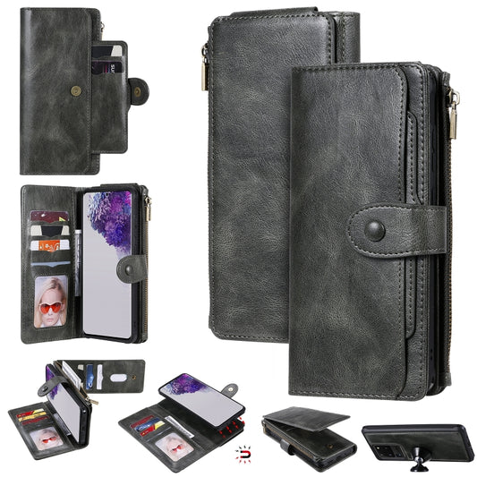 For Galaxy S20 Ultra Multifunctional Retro Detachable Magnetic Horizontal Flip Leather Case with Card Slots & Holder & Wallet & Photo Frame(Dark Grey) - Galaxy Phone Cases by buy2fix | Online Shopping UK | buy2fix