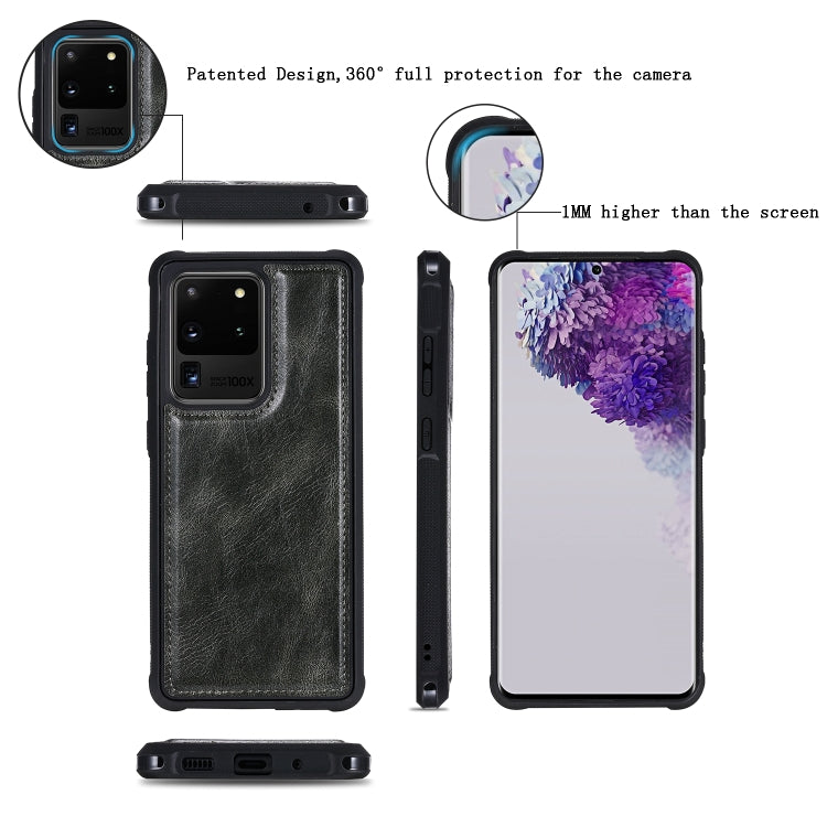For Galaxy S20 Ultra Multifunctional Retro Detachable Magnetic Horizontal Flip Leather Case with Card Slots & Holder & Wallet & Photo Frame(Dark Grey) - Galaxy Phone Cases by buy2fix | Online Shopping UK | buy2fix