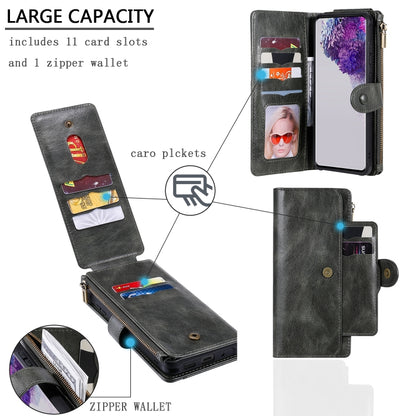 For Galaxy S20 Ultra Multifunctional Retro Detachable Magnetic Horizontal Flip Leather Case with Card Slots & Holder & Wallet & Photo Frame(Dark Grey) - Galaxy Phone Cases by buy2fix | Online Shopping UK | buy2fix