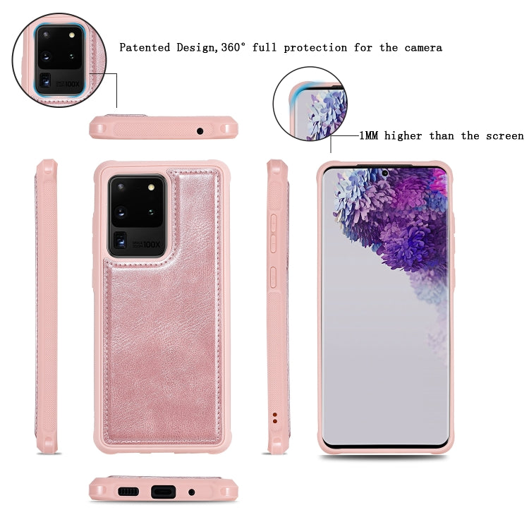 For Galaxy S20 Ultra Multifunctional Retro Detachable Magnetic Horizontal Flip Leather Case with Card Slots & Holder & Wallet & Photo Frame(Pink) - Galaxy Phone Cases by buy2fix | Online Shopping UK | buy2fix