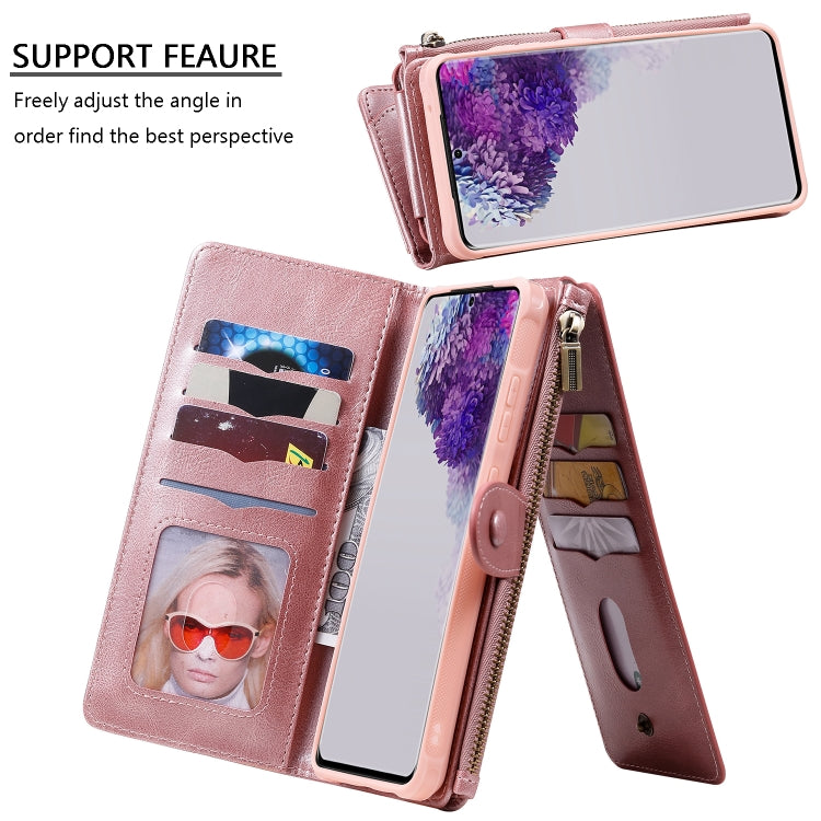 For Galaxy S20 Ultra Multifunctional Retro Detachable Magnetic Horizontal Flip Leather Case with Card Slots & Holder & Wallet & Photo Frame(Pink) - Galaxy Phone Cases by buy2fix | Online Shopping UK | buy2fix