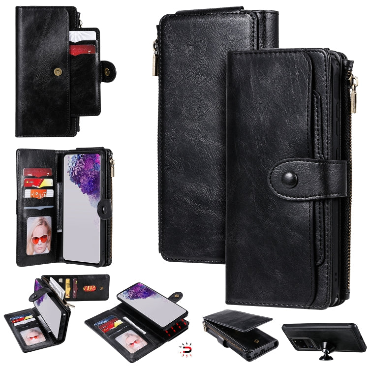 For Galaxy S20 Ultra Multifunctional Retro Detachable Magnetic Horizontal Flip Leather Case with Card Slots & Holder & Wallet & Photo Frame(Black) - Galaxy Phone Cases by buy2fix | Online Shopping UK | buy2fix