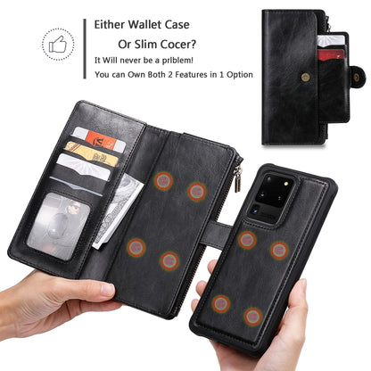 For Galaxy S20 Ultra Multifunctional Retro Detachable Magnetic Horizontal Flip Leather Case with Card Slots & Holder & Wallet & Photo Frame(Black) - Galaxy Phone Cases by buy2fix | Online Shopping UK | buy2fix