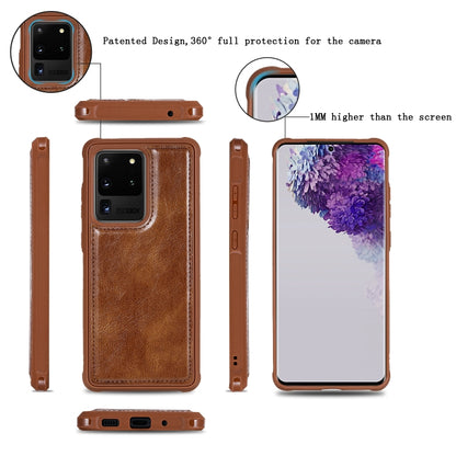 For Galaxy S20 Ultra Multifunctional Retro Detachable Magnetic Horizontal Flip Leather Case with Card Slots & Holder & Wallet & Photo Frame(Brown) - Galaxy Phone Cases by buy2fix | Online Shopping UK | buy2fix