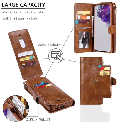 For Galaxy S20 Ultra Multifunctional Retro Detachable Magnetic Horizontal Flip Leather Case with Card Slots & Holder & Wallet & Photo Frame(Brown) - Galaxy Phone Cases by buy2fix | Online Shopping UK | buy2fix