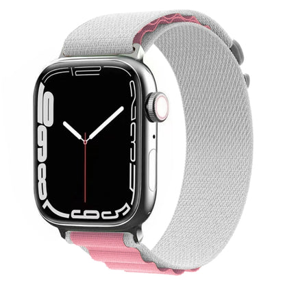 Nylon Watch Band for Apple Watch Series 9&8&7 41mm / SE 3&SE 2&6&SE&5&4 40mm / 3&2&1 38mm (Gray + Pink) by buy2fix
