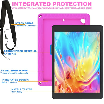 EVA + PC Tablet Case with Shoulder Strap For iPad 10.2 2022 / 2021 / 2020 / 2019 / 10.5(Rose Red) - iPad 10.2 Cases by buy2fix | Online Shopping UK | buy2fix