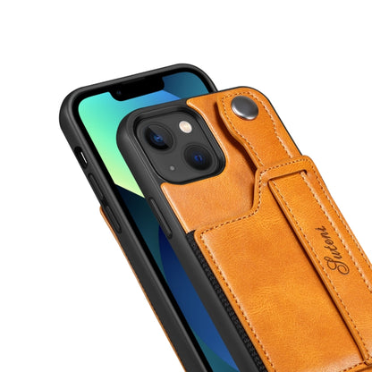 For iPhone 14 Suteni 215 Wrist Strap PU Phone Case(Green) - iPhone 14 Cases by Suteni | Online Shopping UK | buy2fix