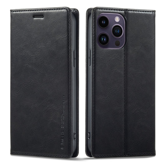 For iPhone 14 Pro LC.IMEEKE RFID Anti-theft Leather Phone Case(Black) - iPhone 14 Pro Cases by LC.IMEEKE | Online Shopping UK | buy2fix