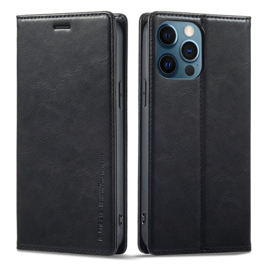 For iPhone 12 Pro/12 LC.IMEEKE RFID Anti-theft Leather Phone Case(Black) - iPhone 12 / 12 Pro Cases by LC.IMEEKE | Online Shopping UK | buy2fix