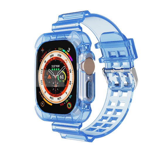 For Apple Watch Ultra 49mm Glacier Transparent TPU Integrated Watch Band(Blue) by buy2fix