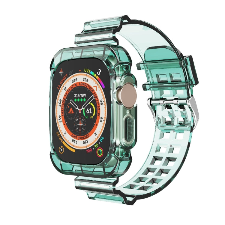For Apple Watch Ultra 49mm Glacier Transparent TPU Integrated Watch Band(Green) by buy2fix