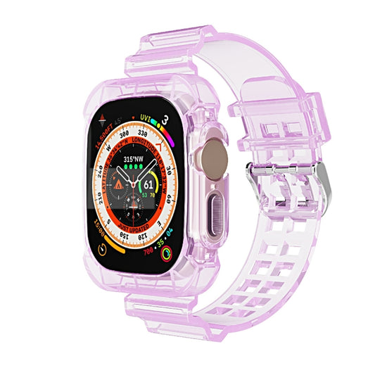 For Apple Watch Ultra 49mm Glacier Transparent TPU Integrated Watch Band(Purple) by buy2fix
