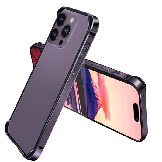 For iPhone 14 Pro Max TPU + Aluminum Alloy Frame Phone Case(Purple) - iPhone 14 Pro Max Cases by buy2fix | Online Shopping UK | buy2fix