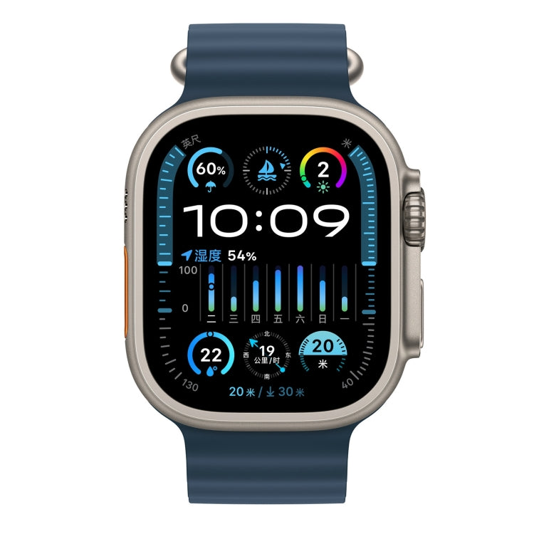 Ocean Silicone Watch Band for Apple Watch Series 9&8&7 41mm / SE 3& SE 2&6&SE&5&4 40mm / 3&2&1 38mm (Blue) by buy2fix