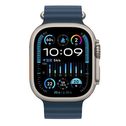 Ocean Silicone Watch Band for Apple Watch Series 9&8&7 41mm / SE 3& SE 2&6&SE&5&4 40mm / 3&2&1 38mm (Blue) by buy2fix